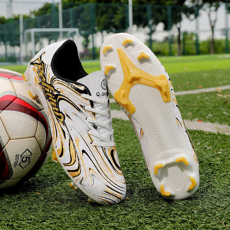 Chaussures de football pour hommes, modèle bas, avec crampons longs FG/TF, chaussures de football pour jeunes, ultra-légères, antidérapantes, pour entraînement sur gazon naturel, chaussures de sport.