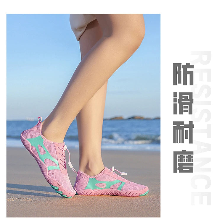 Unisex Wide Toe Barefoot Water Shoes Quick Dry Breathable Soft Sole Beach Aqua Shoes Lightweight Swimming Water Sports Sneakers