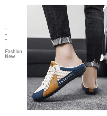 Ανδρικά casual αθλητικά παπούτσια slip-on με κορδόνια, αναπνεύσιμο mesh, unisex, για άνοιξη και φθινόπωρο, χαμηλά, επίπεδα, γρήγορη και εύκολη εφαρμογή