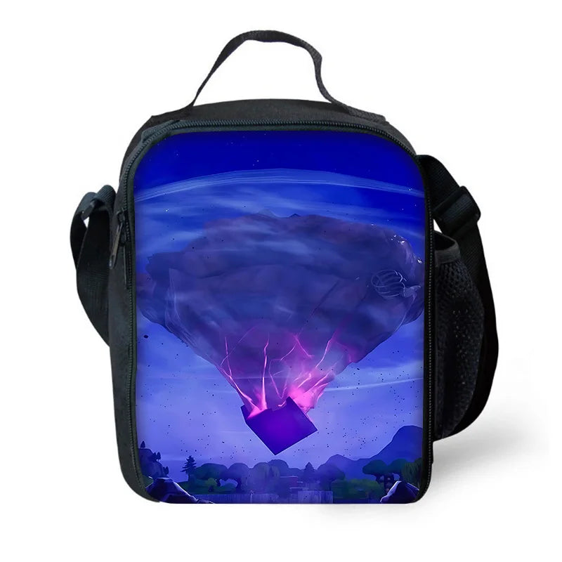 Neue FortniteS Kinder-Isoliertasche mit großem Fassungsvermögen für Jungen und Mädchen, wiederverwendbare Thermo-Kühltasche für Schule, Outdoor-Picknick und Lunchbox