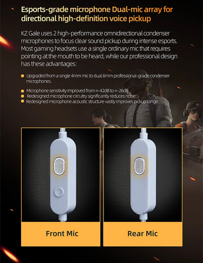 Pre-order KZ Gale In-Ear Super-Linear Driver Hifi IEM Earphone for Game with Detachable Silver-Plated Recessed 2-Pin Cable