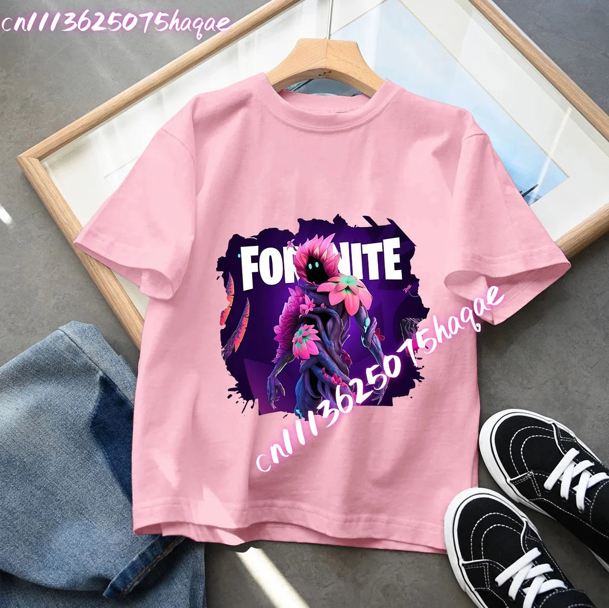 Série Fortnite – letní dětské tričko s krátkým rukávem pro chlapce a dívky, kreslený potisk, herní top, vtipný dárek k narozeninám
