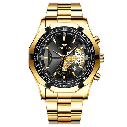 Reloj de pulsera para hombre, de estilo militar, informal o deportivo, de cuarzo, de una marca prestigiosa, totalmente de acero, resistente al agua