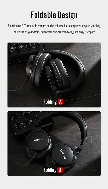 TAKSTAR PRO 70 Original Earphones Professional Fully Enclosed Foldable Monitoring Headphones Game Music Headset