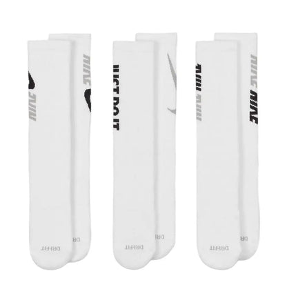 Nike Socks: 3-Pack of Men's and Women's Sports Socks / Basketball Socks / Durable, Moisture-Wicking Cotton Socks SX5545-100