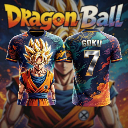 T-shirt fitness rétro Dragon Ball estate 2026 da uomo oversize con stampa 3D, maniche corte, unisex per la famiglia, maglietta sportiva per bambini
