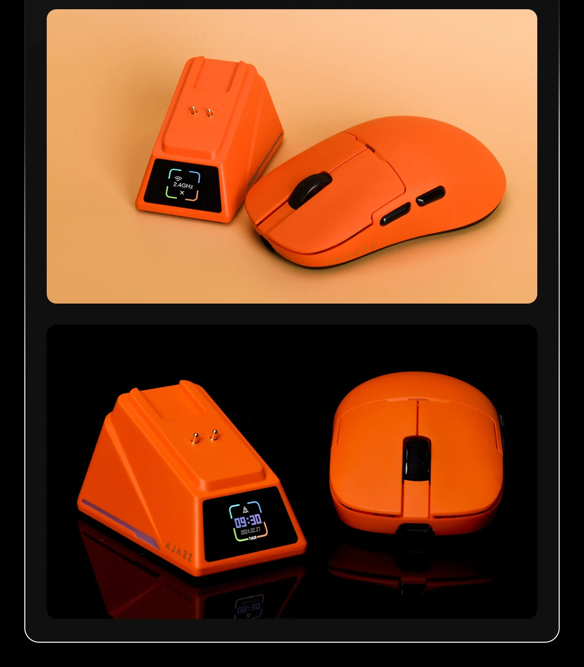 AJAZZ AJ159 APEX/AJ159PRO Wireless Gamer Mouse with RGB Magnetic Charging Base Lightweight  AJ159P Gaming Mouse for PC Laptop