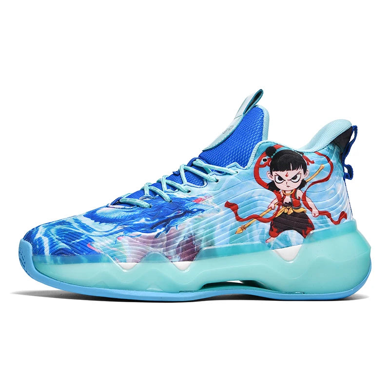 Chaussures de sport unisexes, chaussures d'entraînement de basket-ball respirantes en maille tendance, bottes de compétition légères à rebond pour hommes