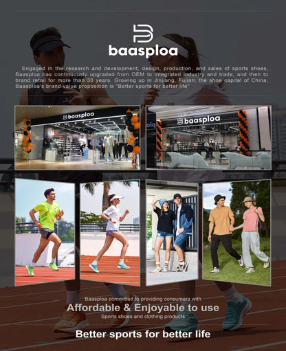 Baasploa Hiking Shoes Men Outdoor Waterproof Camping Resistant Non Slip Sneakers Male Casual Lightweight Lace-Up Walking Shoes