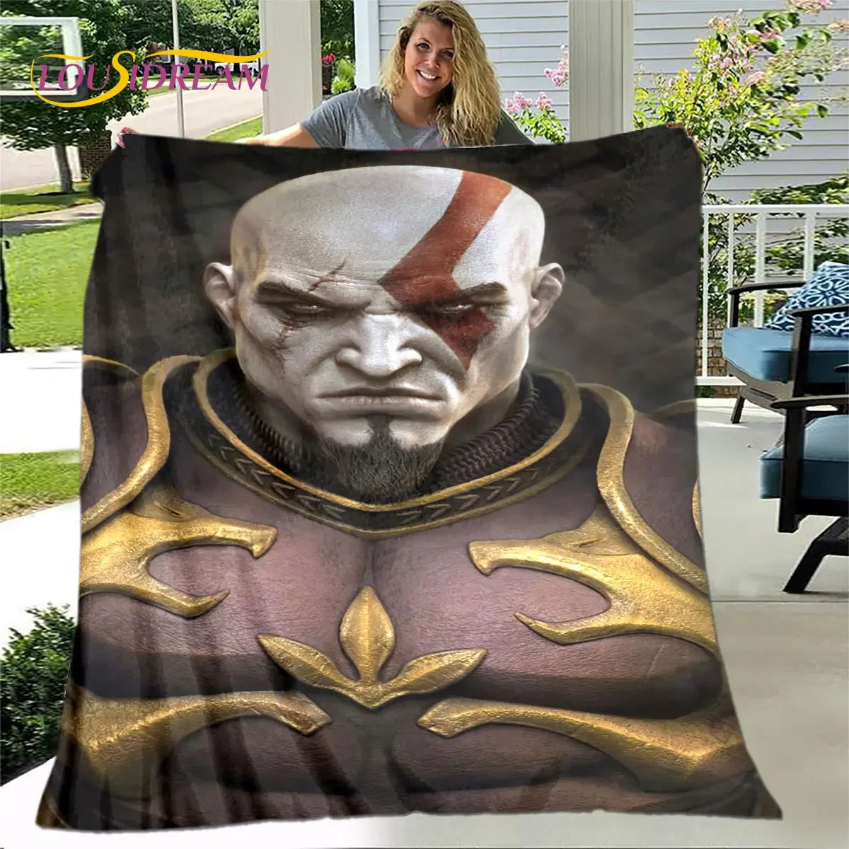 Game God of War Gamers Soft Plush Blanket,Flannel Blanket Throw Blanket for Living Room Bedroom Bed Sofa Picnic Cover Bettdecke