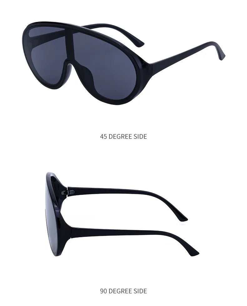 Trendige, übergroße Einteilige Sonnenbrillen für Damen und Herren – Luxusmarken-Designer-Sonnenbrillen – Modische Sonnenbrillen – Große Brillenfassungen