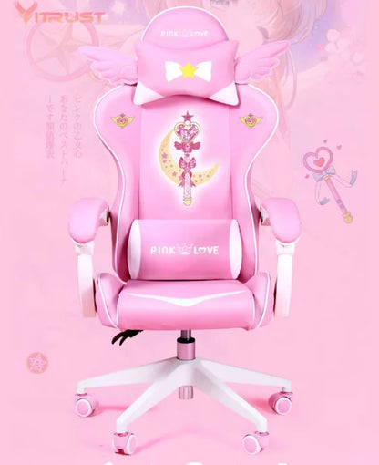 Pink Gaming Chairs for Girl Magic Comfortable Anchor Live Chair Gaming Chair Cute Pink Gaming Chair
