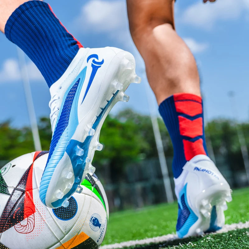 Chaussures de Football pour hommes, crampons de société, bottes professionnelles de terrain de Football en plein air, chaussures d'entraînement sur gazon, baskets à pointes longues