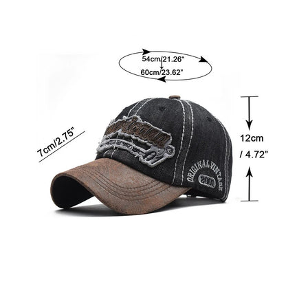 CNTANG Letnia dżinsowa czapka z daszkiem dla mężczyzn, modna, z haftowaną literą, bawełniana, typu snapback, męska, outdoorowa, codzienna, w stylu hip-hopowym, z regulacją