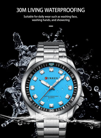 CURREN Fashion Men Watch Top Brand Luxury Waterproof Sport Mens Watches Stainless steel Automatic Date Military Wristwatch