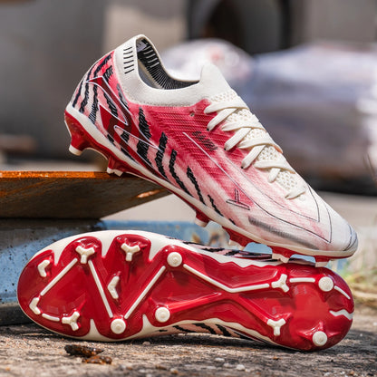 Nouvelles chaussures de football AG FG pour hommes, tige en PU flexible, crampons en caoutchouc résistant, pour adultes, pour les compétitions de football en extérieur.
