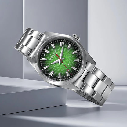 Reloj para hombre BERNY – Reloj de cuarzo, cristal de zafiro, agujas luminiscentes, resistente al agua hasta 10 ATM, fabricado íntegramente en acero inoxidable – Estilo elegante y desenfadado, ideal para el día a día o para ocasiones profesionales