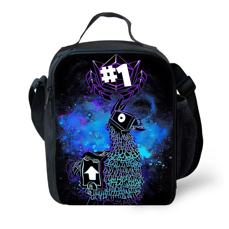 Neue FortniteS Kinder-Isoliertasche mit großem Fassungsvermögen für Jungen und Mädchen, wiederverwendbare Thermo-Kühltasche für Schule, Outdoor-Picknick und Lunchbox