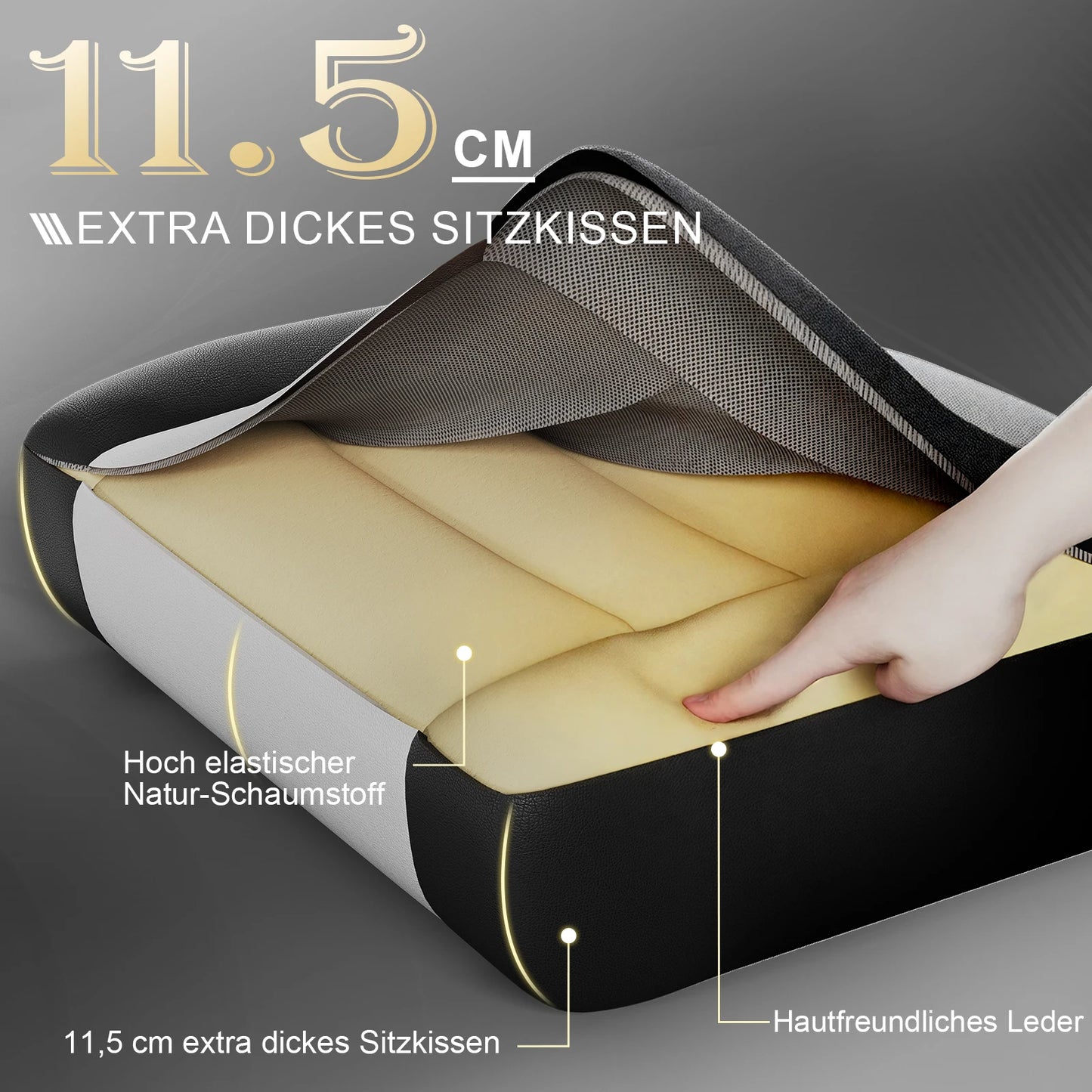 Devoko Height Adjustable Massage Gaming chair Ergonomic Design with Lumbar Support Headrest Swivel chair