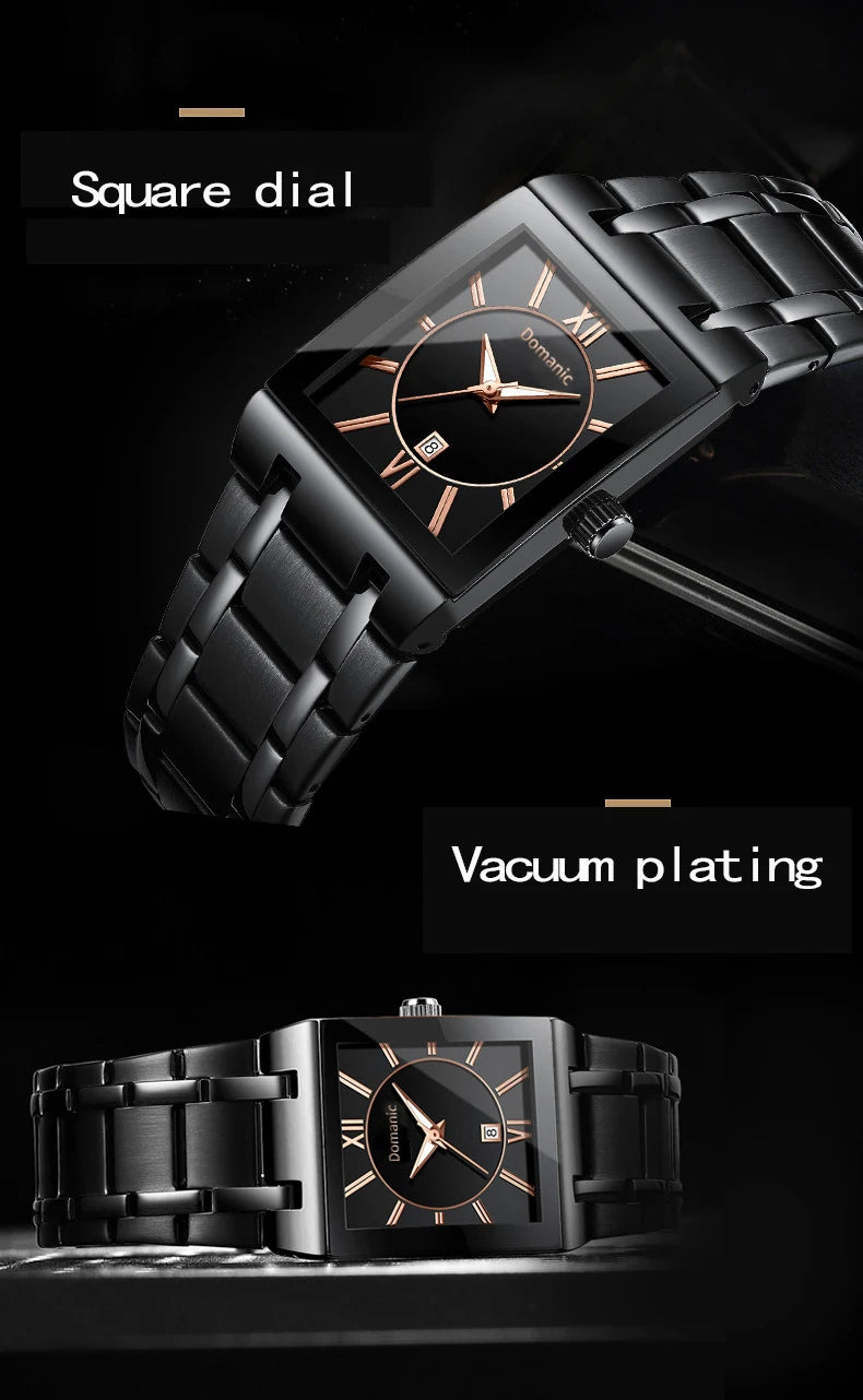 Montre-bracelet de luxe BINBOND à quartz précis pour homme, lumineuse, étanche, date automatique, en acier inoxydable durable, style décontracté.