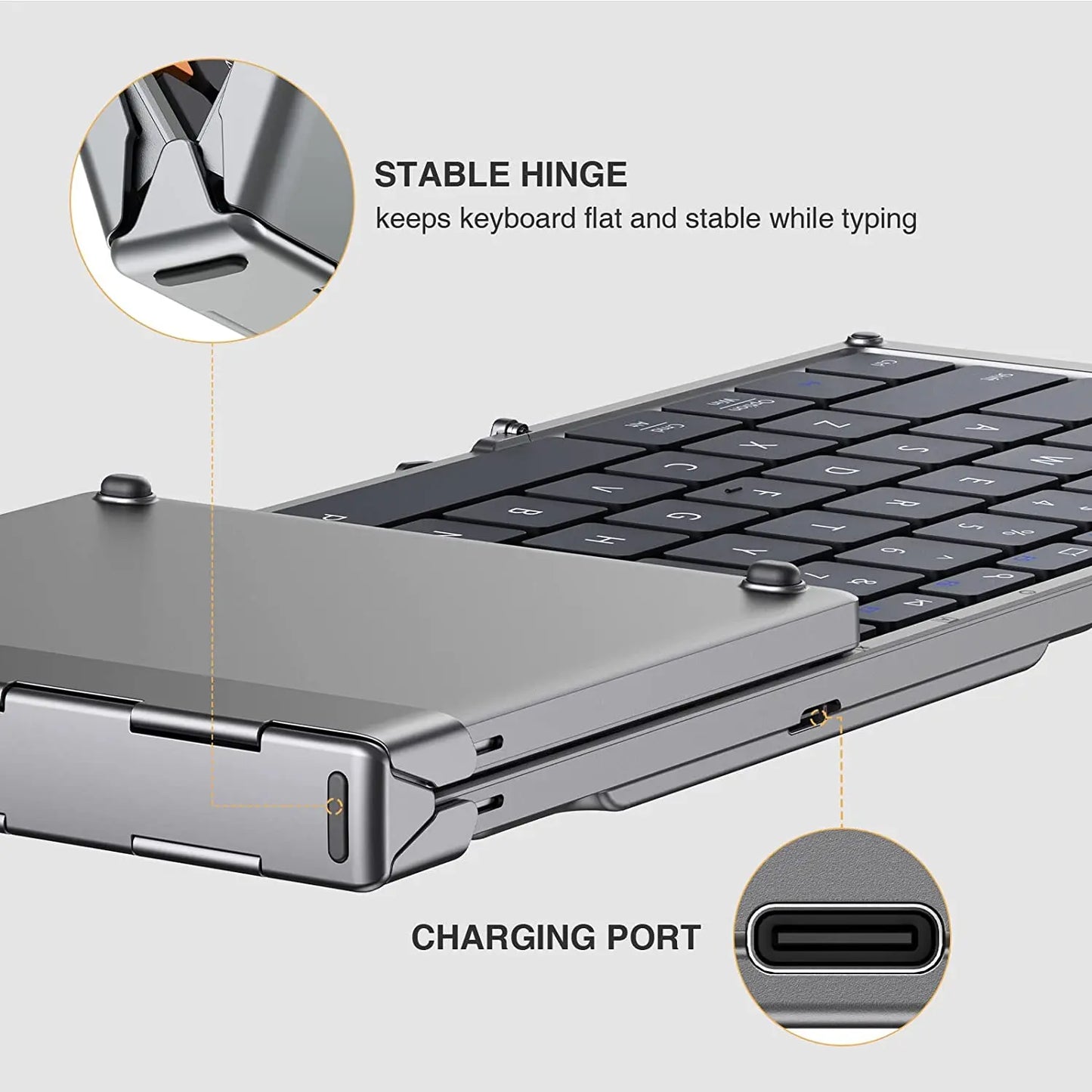 ProtoArc XK01 Bluetooth Wireless Keyboard with Numeric Keypad Foldable Keyboards for iPhone Computer iPad