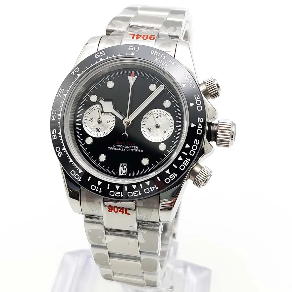 Men's VK64 Sapphire Quartz Stainless Steel Chronograph Casual Sport Waterproof Men's Automatic Watch