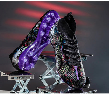 New Men Football Boots Training Soccer Shoes Breathable Grass Cleats Match Long Spikes Indoor Sneakers Ultralight Drop Shipping