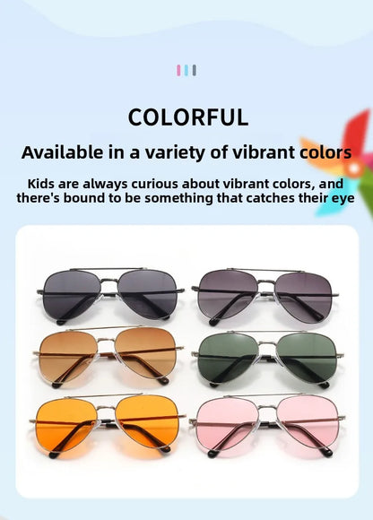 2025 UV400 Metal Children's Sunglasses for Boys and Girls, Toad Glasses for Children Sunglasses Boys And Girls Baby Aviator