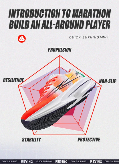 IRUNSVAN Co branded fast burning 1.0 carbon plate running shoes for men's marathon training shock-absorbing and breathable