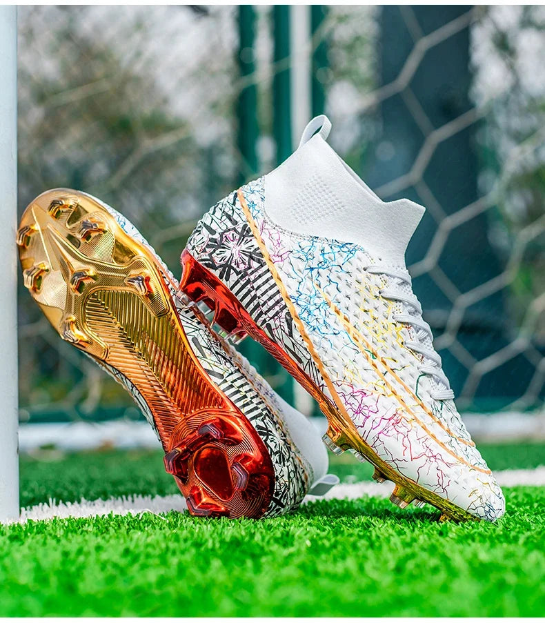 Chaussures de football pour enfants, crampons de football pour garçons et filles, chaussures de sport d'extérieur légères, durables et antidérapantes pour les jeunes