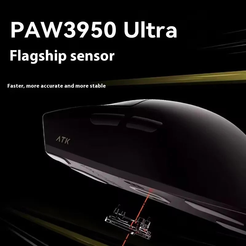 Brezžična Bluetooth miška ATK X1 Series Paw3950/Ultra 8k, lahka 49g, tri načini povezave, FPS gaming miška, darilo po meri