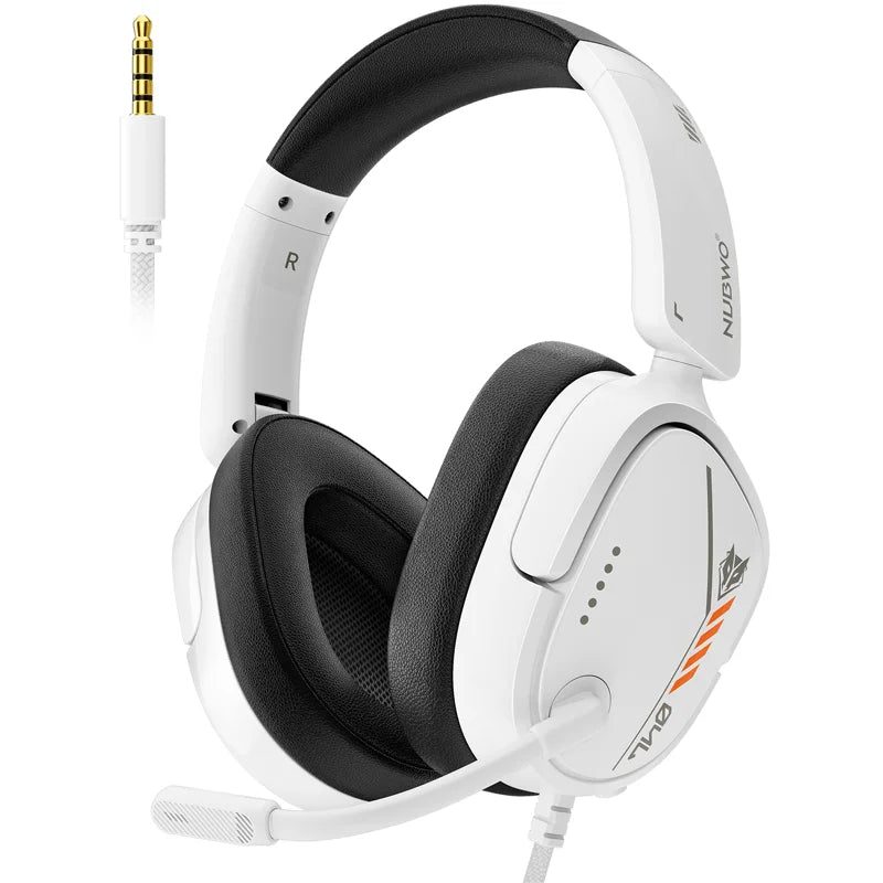 Casque de jeu filaire NUBWO pour PS5/PS4 Xbox Series X | S/Xbox One Switch Cache-oreilles à mémoire souple avec micro unidirectionnel transparent Jack 3,5 mm