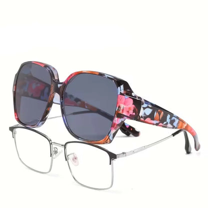 VOPHA over the glasses sunglasses clip on sunglasses over prescription glasses glasses for women and men T01