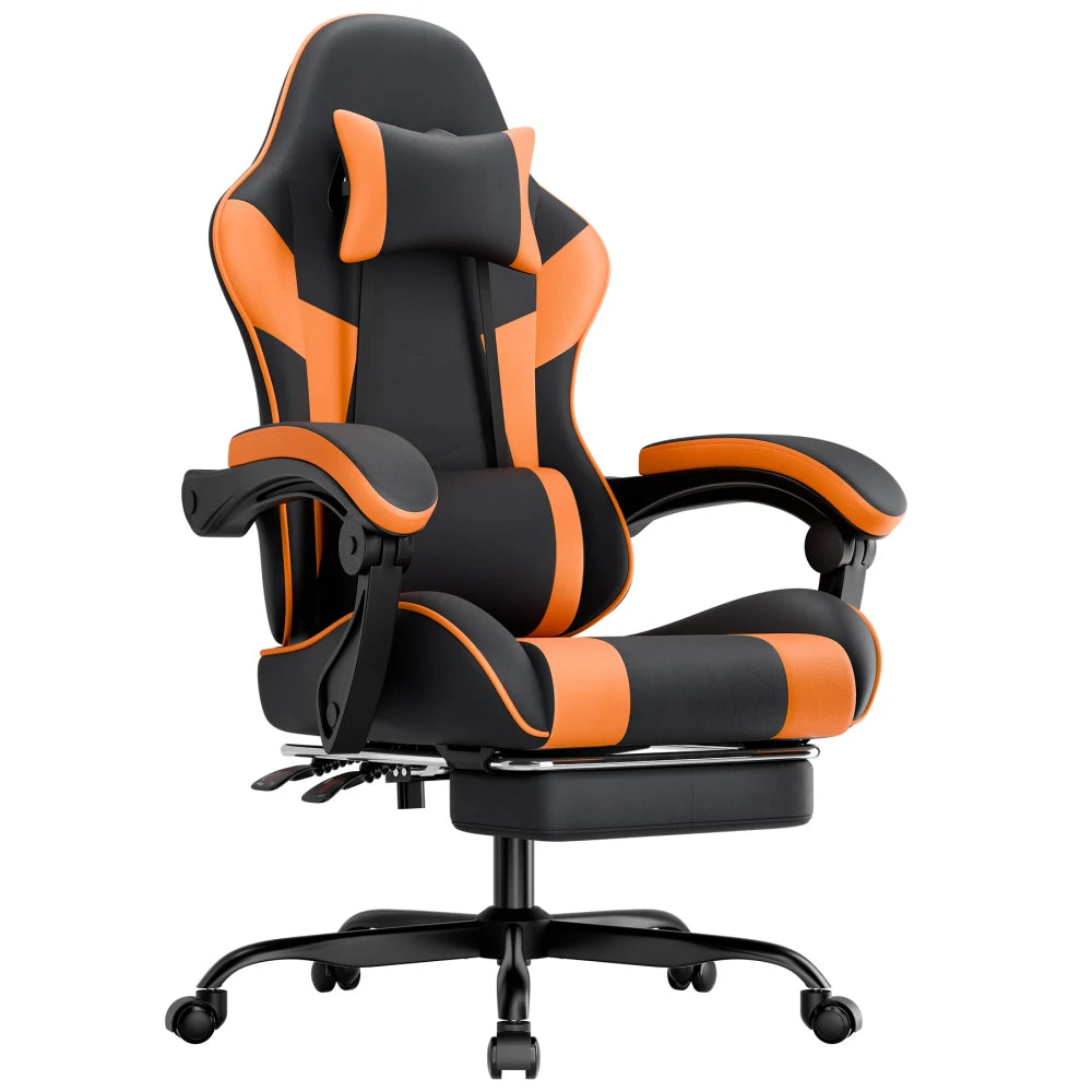 Ergonomic Computer Gaming Chair with Waist Support, Breathable PU Leather Office Chair, Seat Height and Backrest Adjustable