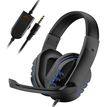 Casque de jeu filaire 3,5 mm, écouteurs pour musique, PS4, jeux PC, chat sur ordinateur avec microphone