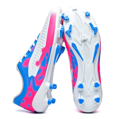 Chaussures de football pour terrain ferme AG FG pour hommes, en PU léger, avec crampons renforcés, pour entraînements de football en plein air pour adultes