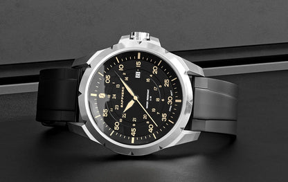 Reloj para hombre SAPPHERO: reloj de cuarzo de lujo, resistente al agua hasta 50 m, equipado con un mecanismo importado y una caja de acero inoxidable. Una idea de regalo ideal para hombre.