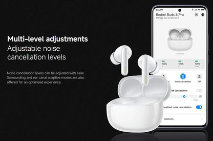 Xiaomi Redmi Buds 6 Pro Wireless Bluetooth Earphone, Hi-Res Audio with LDAC,Up to 55dB Active Noise Cancelling Wireless Earphone