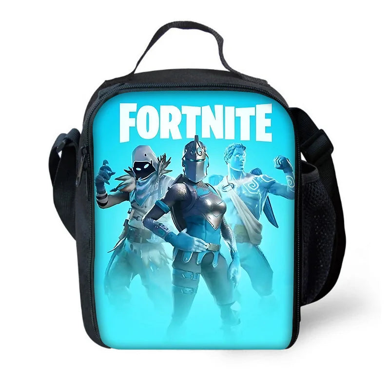 Zaini per bambini con design Hot Game, borsa pranzo e astuccio, borse scuola per alunni ad alta capacità, per bambino e bambina, regalo ideale F-FortniteS