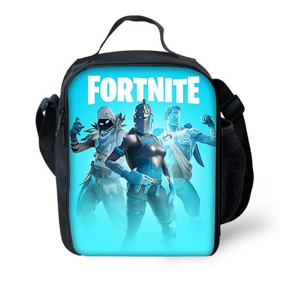 Zaini per bambini con design Hot Game, borsa pranzo e astuccio, borse scuola per alunni ad alta capacità, per bambino e bambina, regalo ideale F-FortniteS