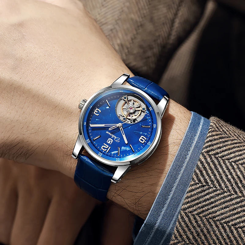 Reloj tourbillon para hombre, deportivo, automático, mecánico y resistente al agua. Reloj de pulsera de lujo de una marca de alta gama