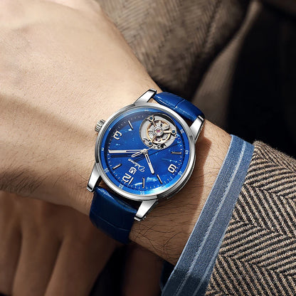 Reloj tourbillon para hombre, deportivo, automático, mecánico y resistente al agua. Reloj de pulsera de lujo de una marca de alta gama