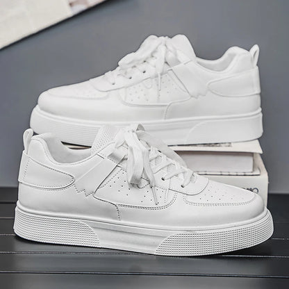 LOEIKAN Baskets décontractées blanches pour hommes |   Chaussures de skate légères à tige basse |   Chaussures de marche confortables pour tous les jours
