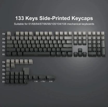 2025 Original Daylight Keycaps PTB Translucent, Side-engraved Oem 136 Keys, Customized To Fit 60/84/98/108 Mechanical Keyboards.