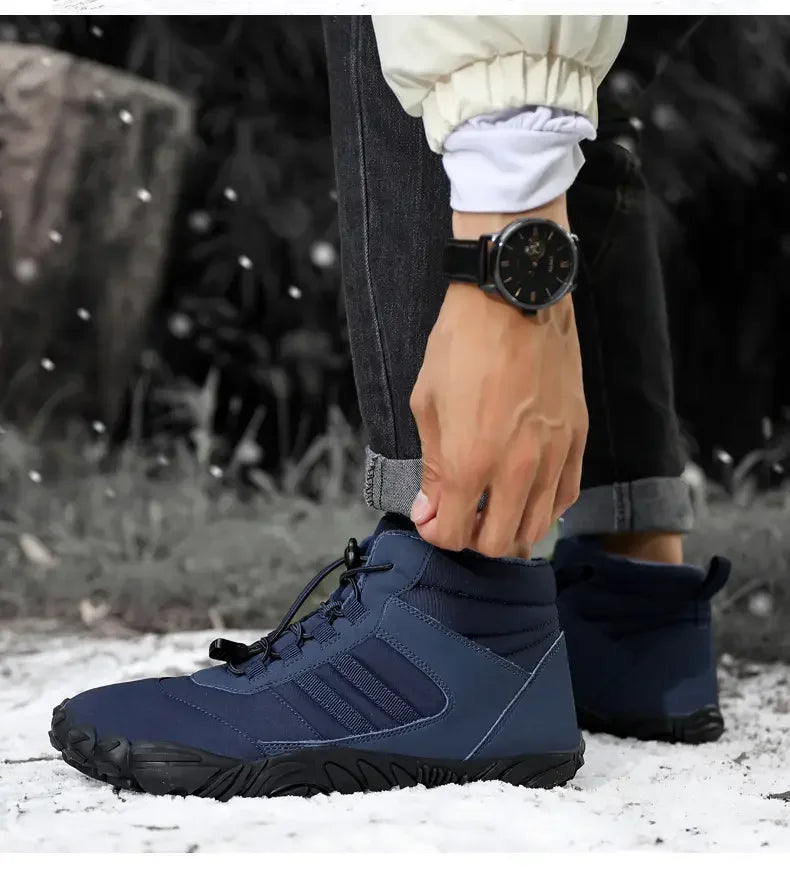 Bottes de randonnée d'hiver pour hommes, chaussures de randonnée imperméables en fourrure, baskets à cheville, chaussures de travail d'extérieur en fourrure, bottes de neige pour femmes, grande taille 47
