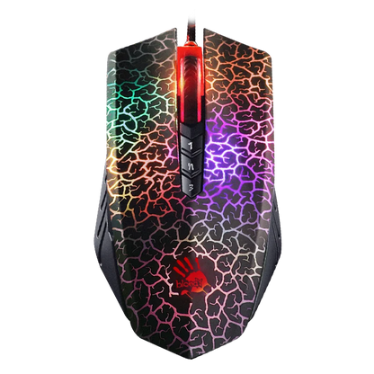 A4TECH A70 Bloody Light Strike Black Gaming Mouse, 100-6200 CPI Adjustable, 6 Sniper Modes, Durable X Glide Metal Armor Boot
