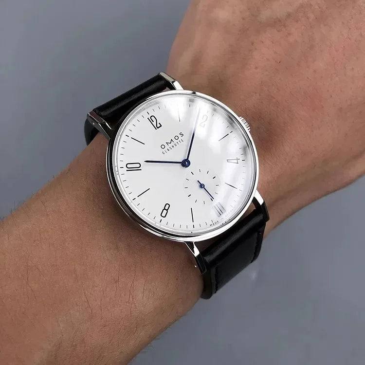 Men's 38mm automatic mechanical watch, compatible with Sea-Gull ST1731 movement, featuring a calendar, water resistance, and a t
