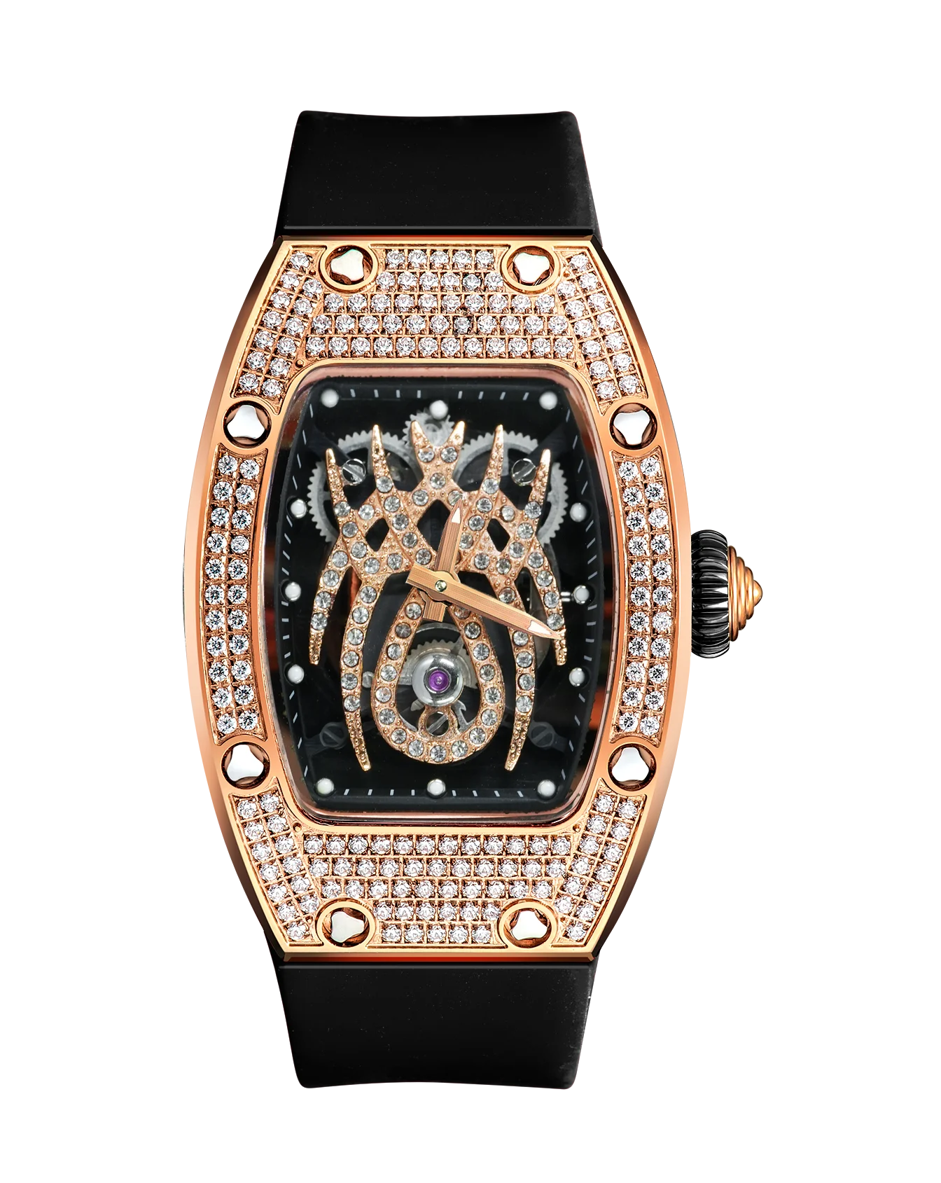 HANBORO Spider Collection Spider Ruby and Diamond Crafted Luminous Full Diamonds Luxury Women's Watch