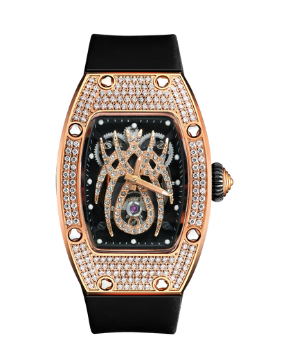 HANBORO Spider Collection Spider Ruby and Diamond Crafted Luminous Full Diamonds Luxury Women's Watch