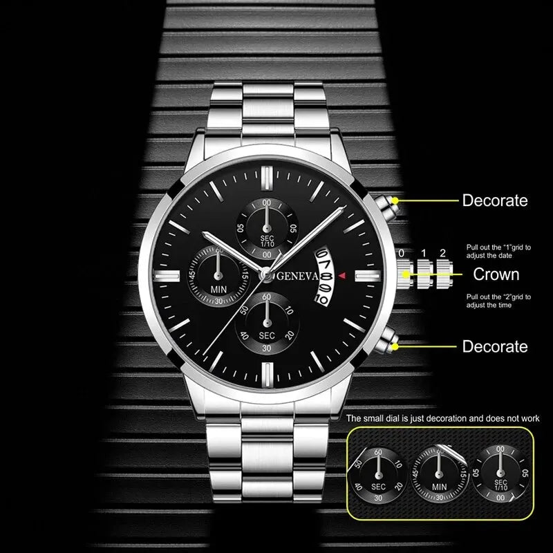 Mode Herrenuhr Luxus-Kalender-Quarz-Armbanduhr Business-Uhren Herrenuhr Herrenarmband